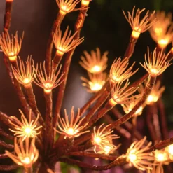 3er Set Solar-Gartenstecker warmweiße Pusteblume