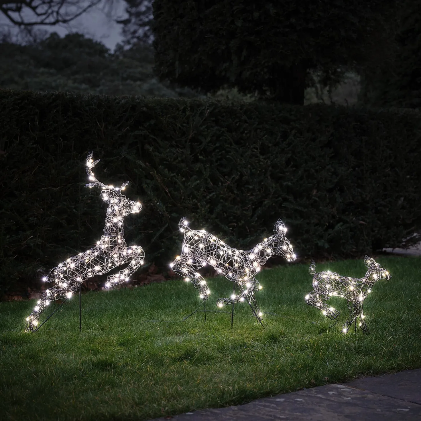 3er Set springende LED-Rentierfamilie M Harlow