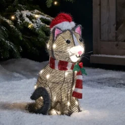 3er Set Weihnachtsfiguren außen Labrador, Westie und Katze