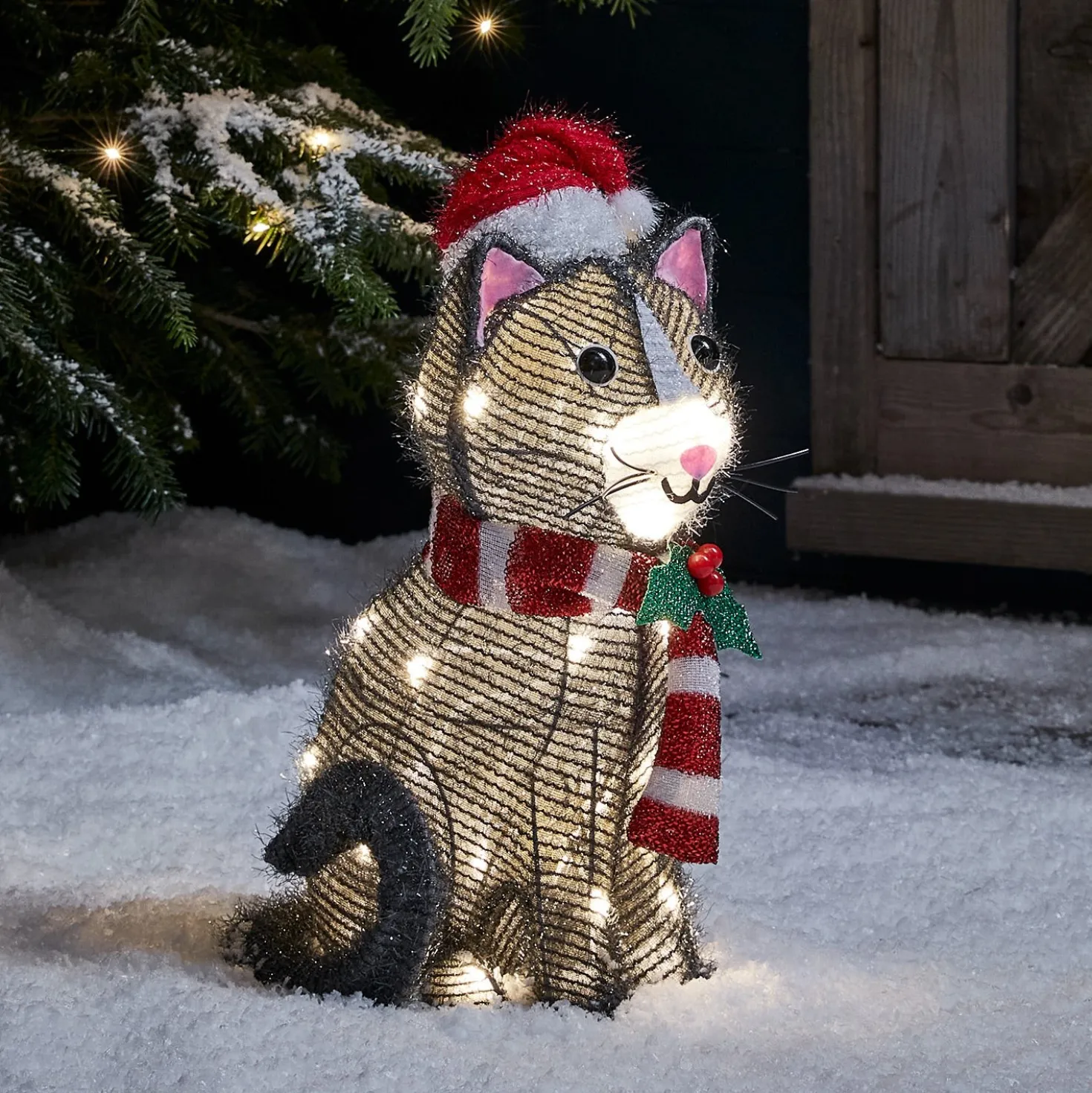 3er Set Weihnachtsfiguren außen Labrador, Westie und Katze