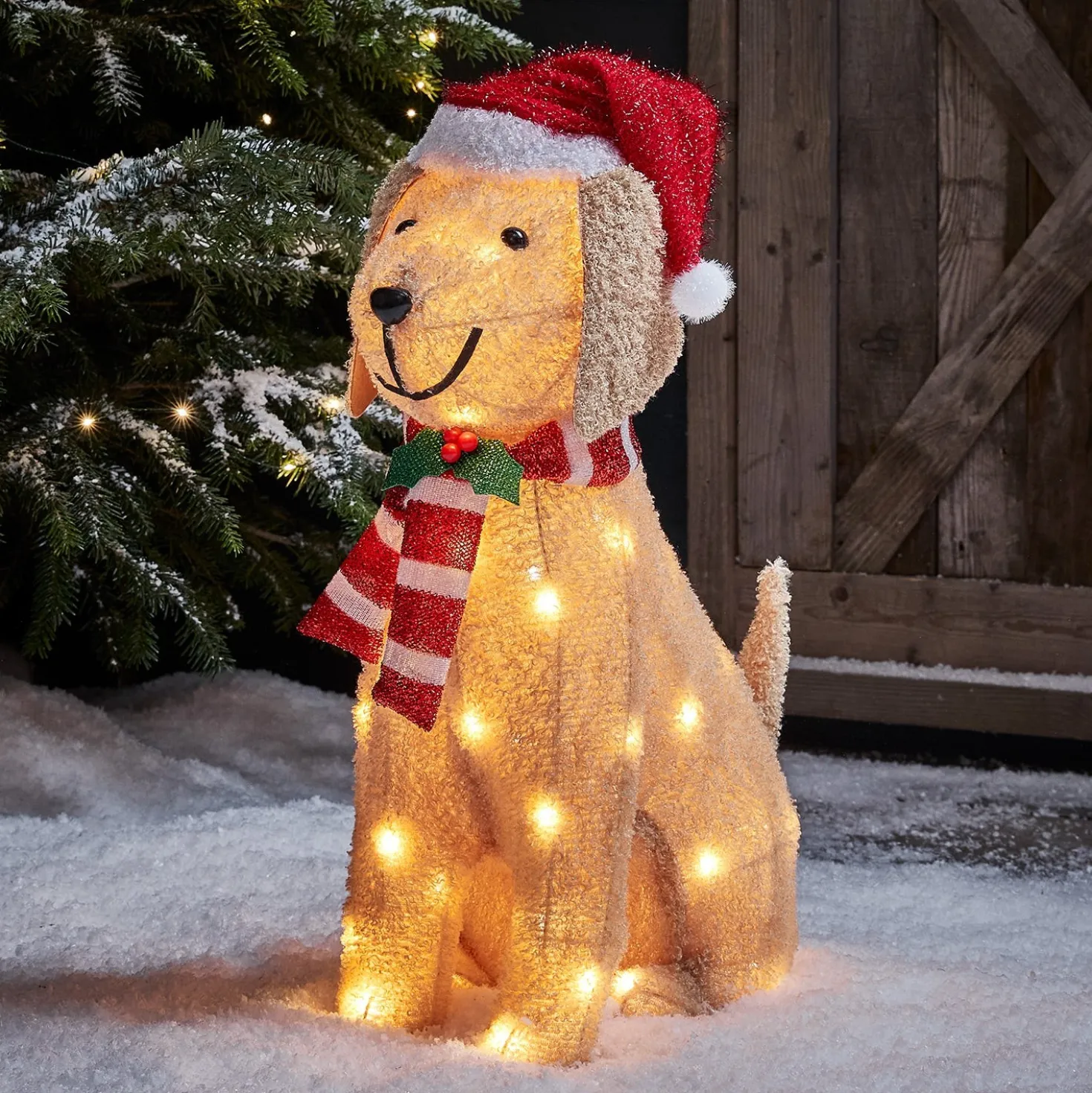 3er Set Weihnachtsfiguren außen Labrador, Westie und Katze