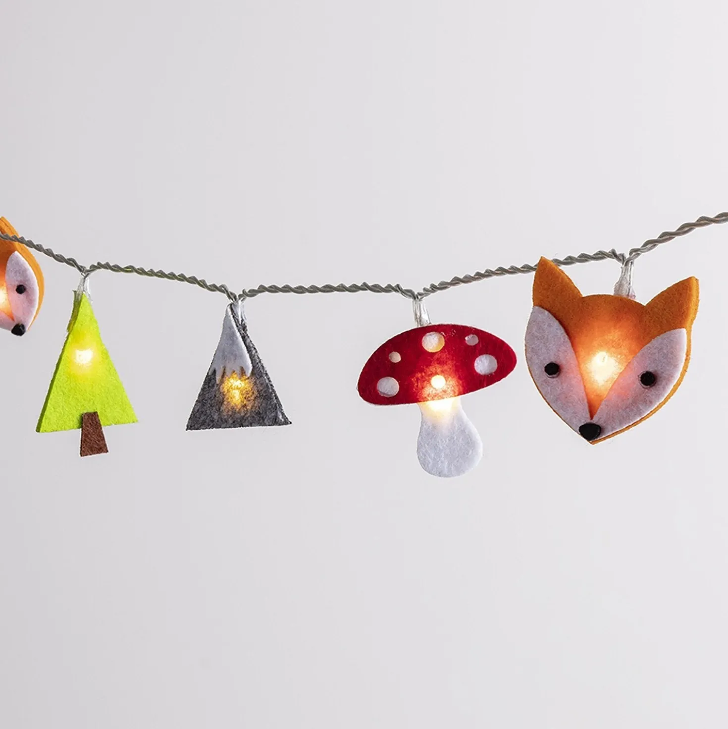 30er Woodland Filz Kinder Lichterkette