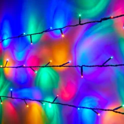 Essential Connect 60m 600er LED Lichterkette bunt koppelbar grünes Kabel