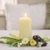 Frühlings-Kerzenring mit Tulpen & Gänseblümchen inkl. 15 cm TruGlow® LED-Kerze