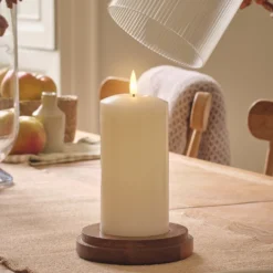 Großes TruGlow® LED-Windlicht mit Fernbedienung & geriffeltem Glas