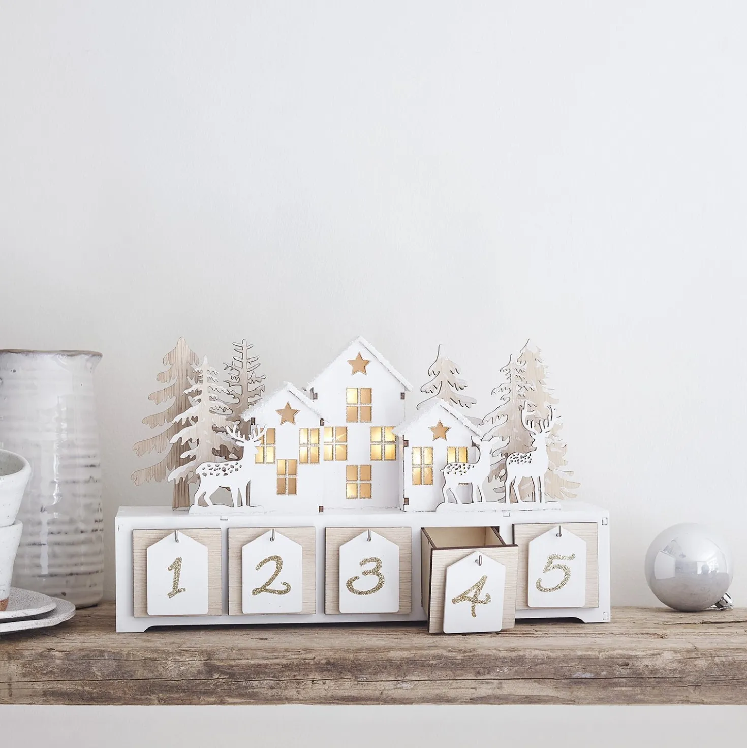 Holzadventskalender zum Befüllen Nordic House