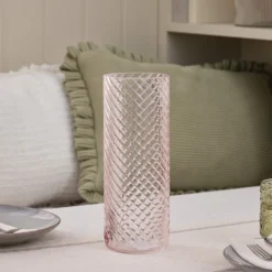 Künstlicher Tulpenstrauß mit Vase im Set in Buttergelb & Blush Pink
