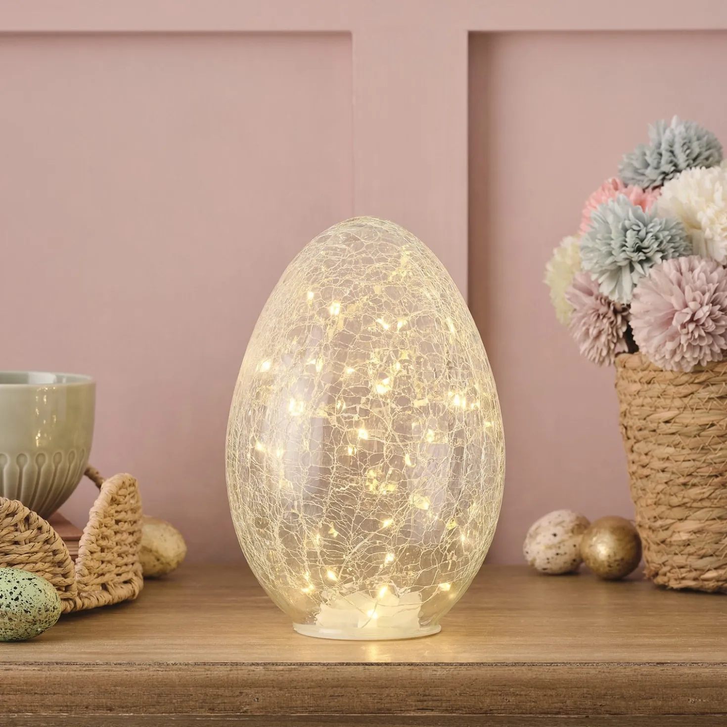 LED Osterei aus Glas