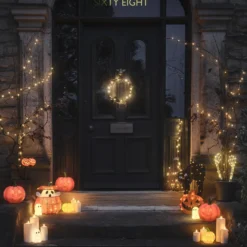 LED Stableuchte Katze und Kürbis