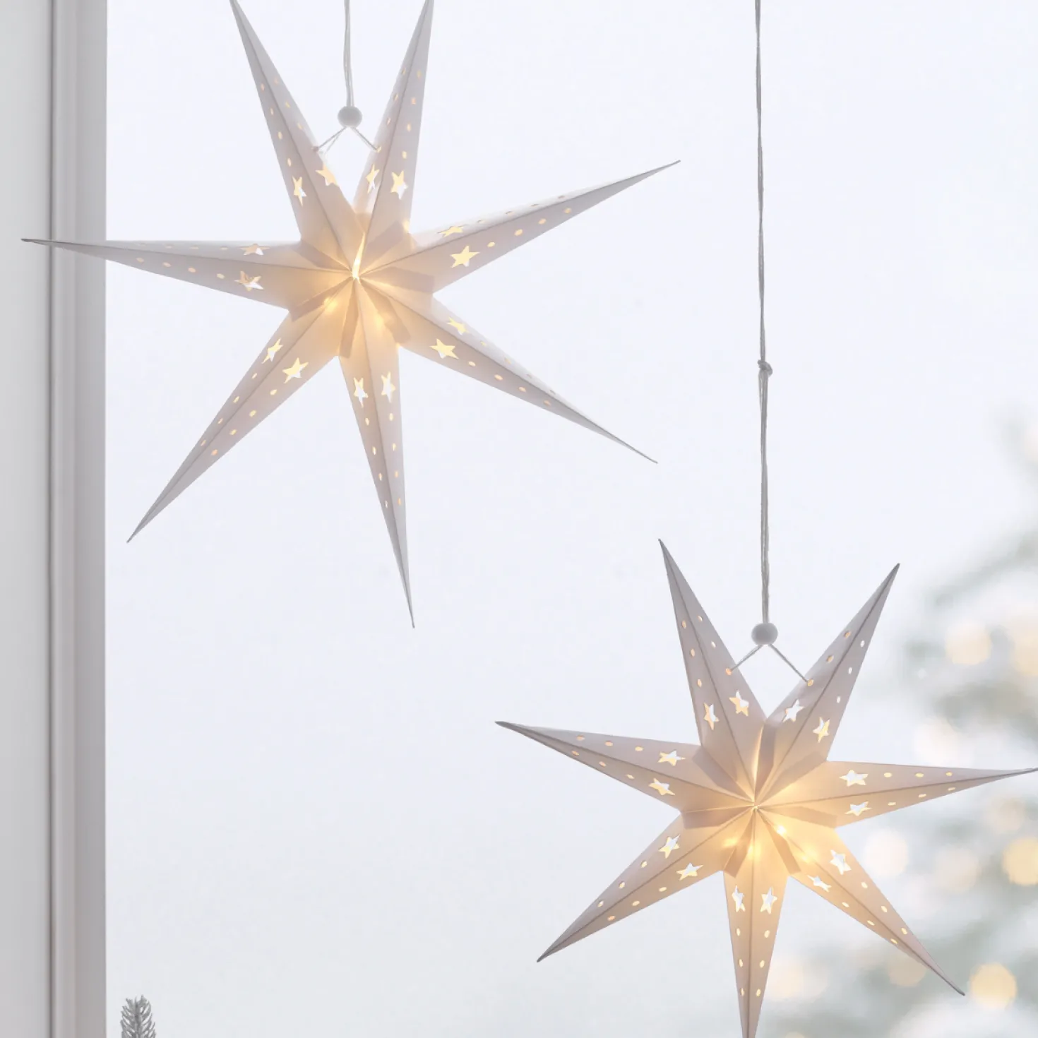 LED Sterne Trio aus Papier