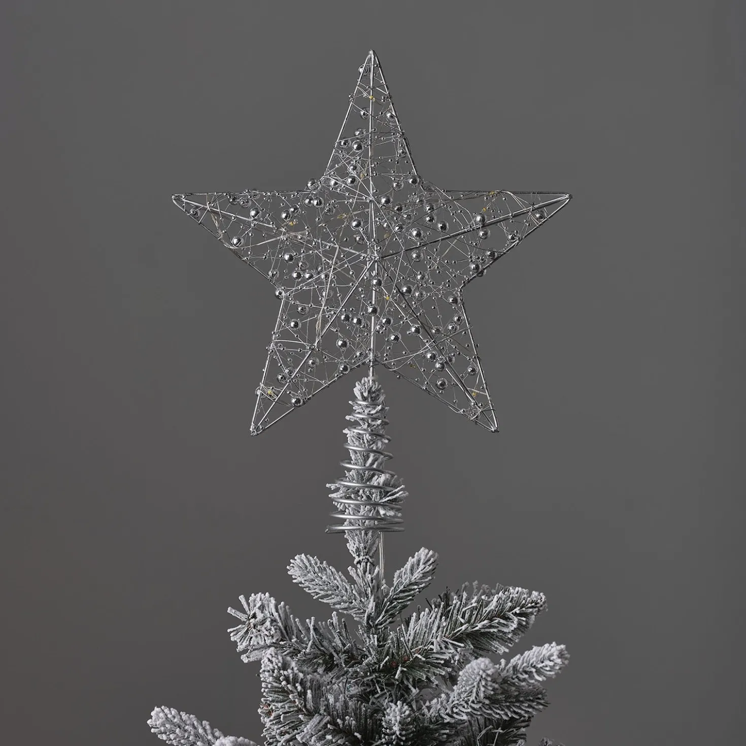 LED-Stern Weihnachtsbaumspitze silber