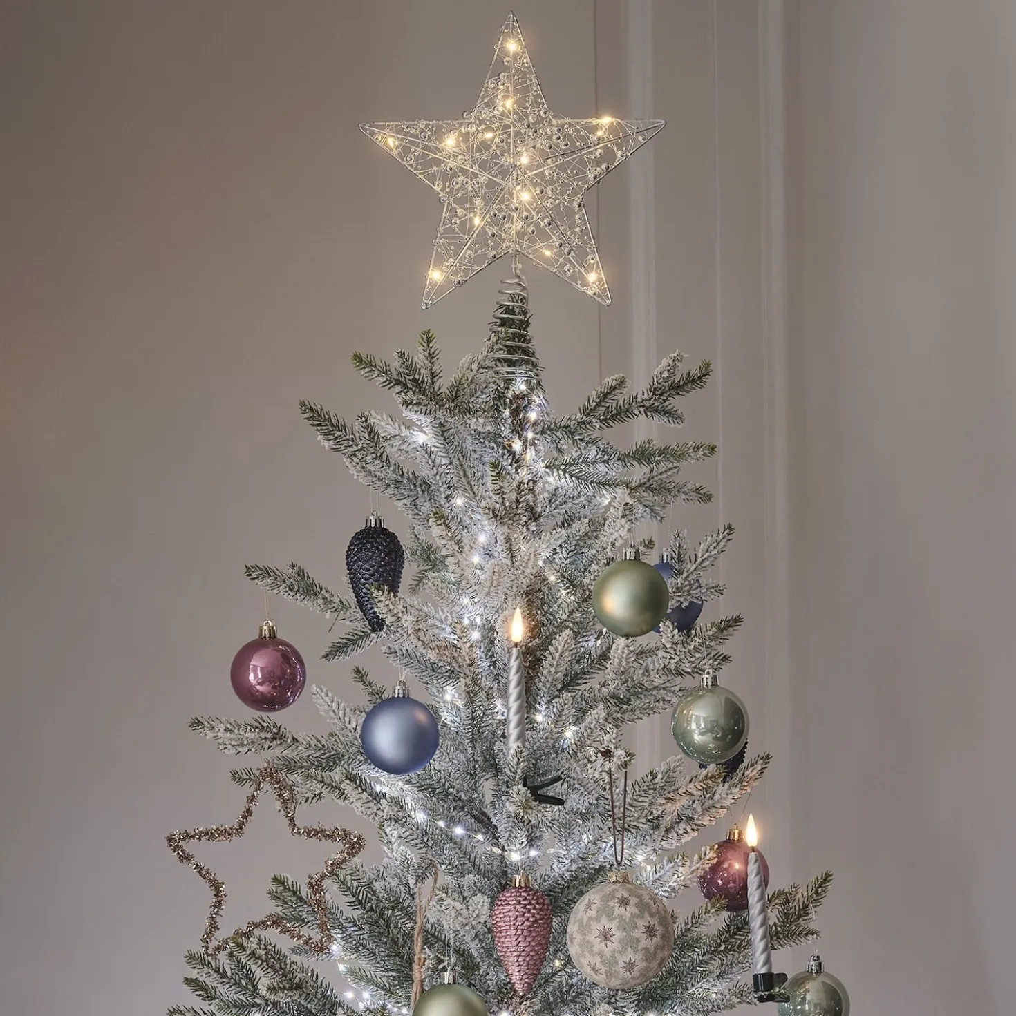 LED-Stern Weihnachtsbaumspitze silber