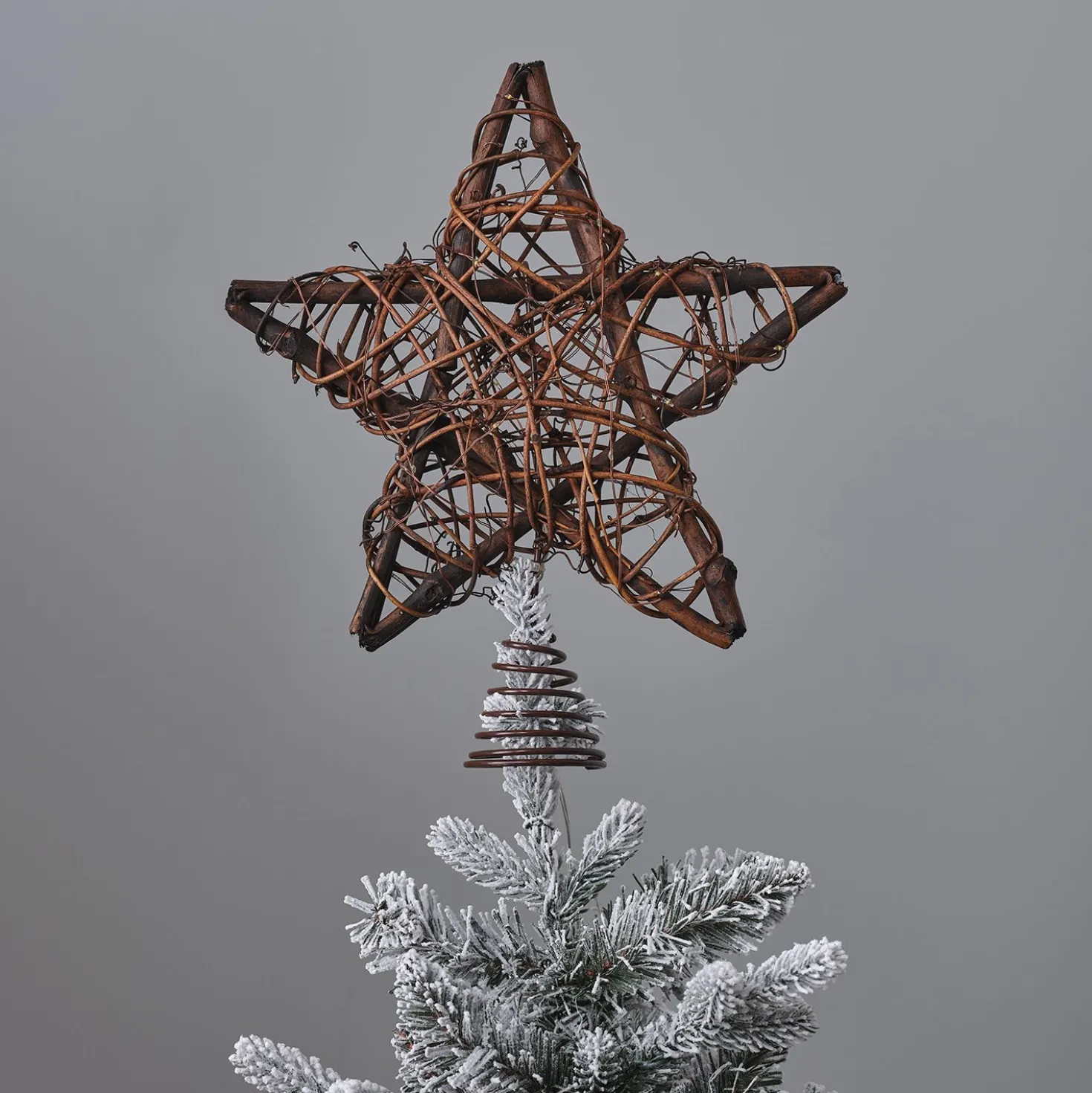 LED Stern Weihnachtsbaumspitze Rattan