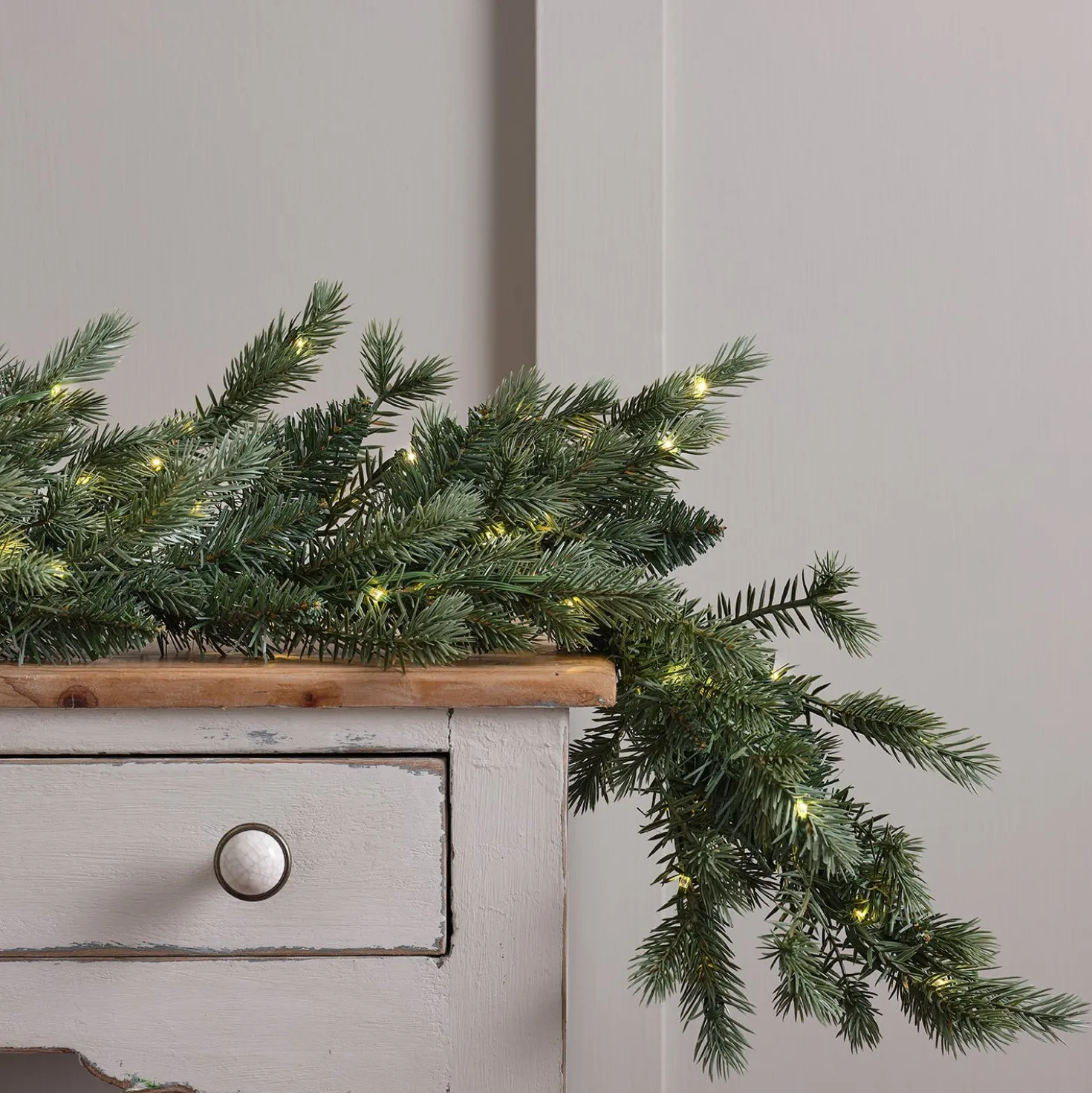 1,5m Bicolor LED Weihnachtsgirlande Tannenzweige