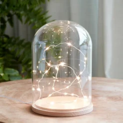 Minimalistische Glasglocke mit Micro Lichterkette