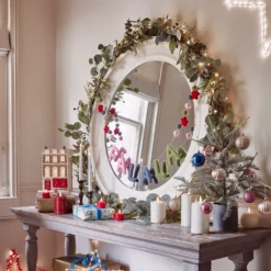 1,5m Weihnachtsgirlande mit blauen Beeren