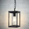 Outdoor Hängelampe schwarz laternenförmig
