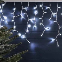 Pro Connect 20m 1000er LED Eiszapfen Lichterkette weiß koppelbar weißes Kabel IP67