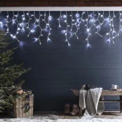 Pro Connect 20m 1000er LED Eiszapfen Lichterkette weiß koppelbar weißes Kabel IP67