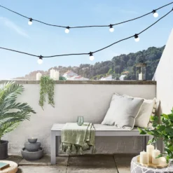 Pro Connect 65m 130er Party Lichterkette weiß koppelbar schwarzes Kabel