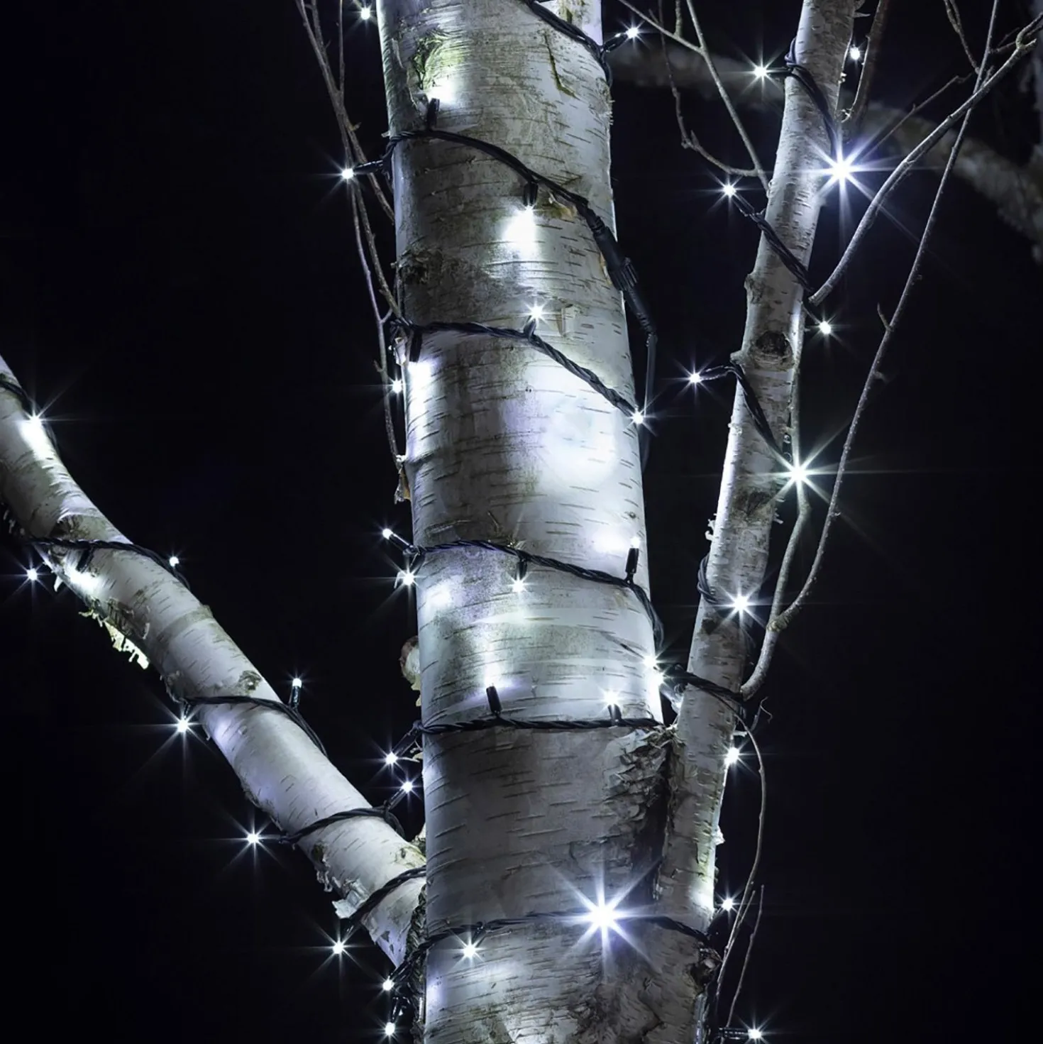 Pro connect von 45m 450er LED Lichterkette weiß koppelbar schwarzes Kabel