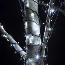 Pro connect von 10m 100er LED Lichterkette weiß koppelbar schwarzes Kabel