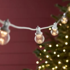 Pro Connect von 10m 20er Party Lichterkette warmweiß transparente Birnen koppelbar weißes Kabel