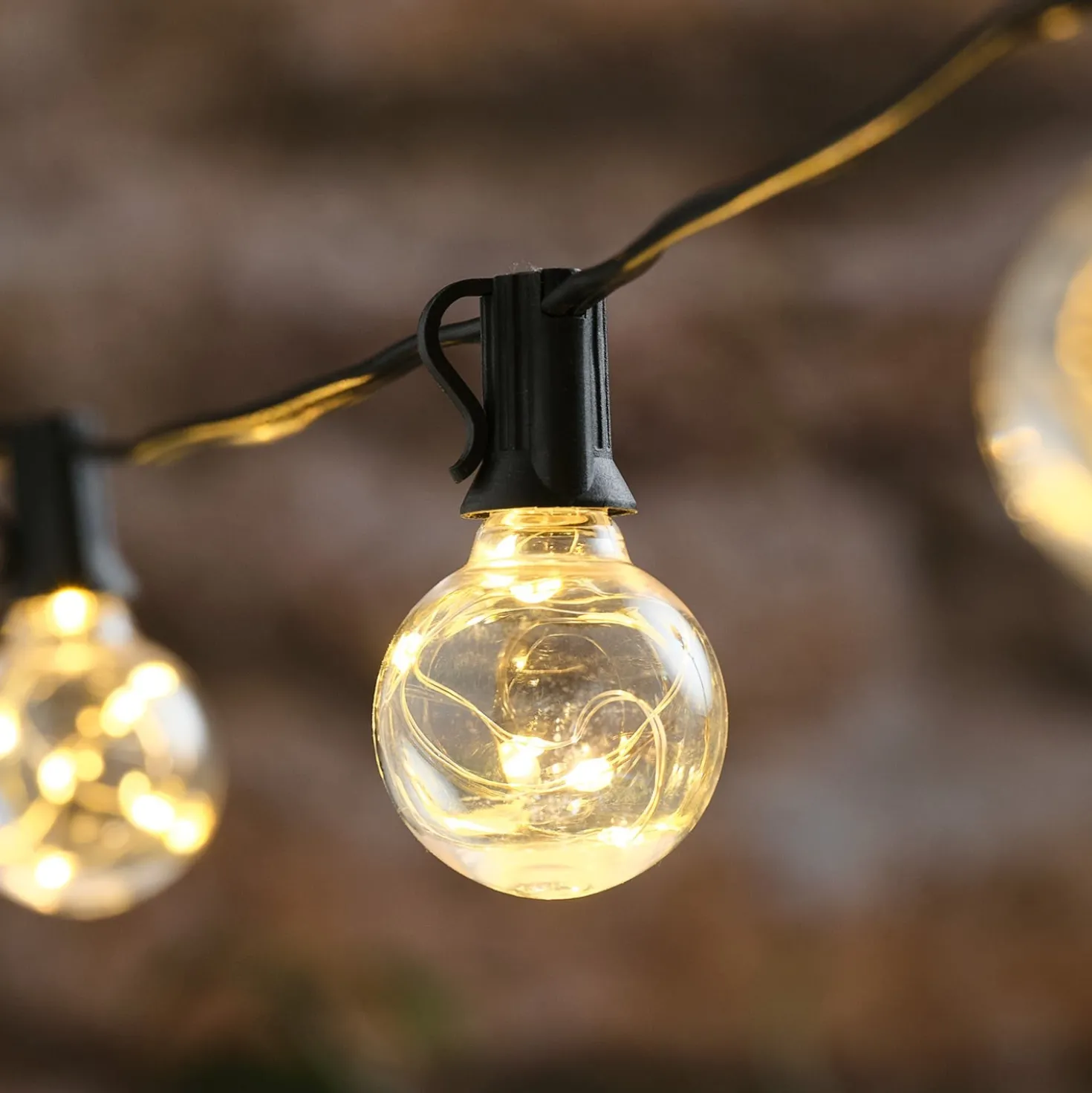 Solar-Lichterkette mit 10 transparenten warmweißen Mikro-LED-Lämpchen
