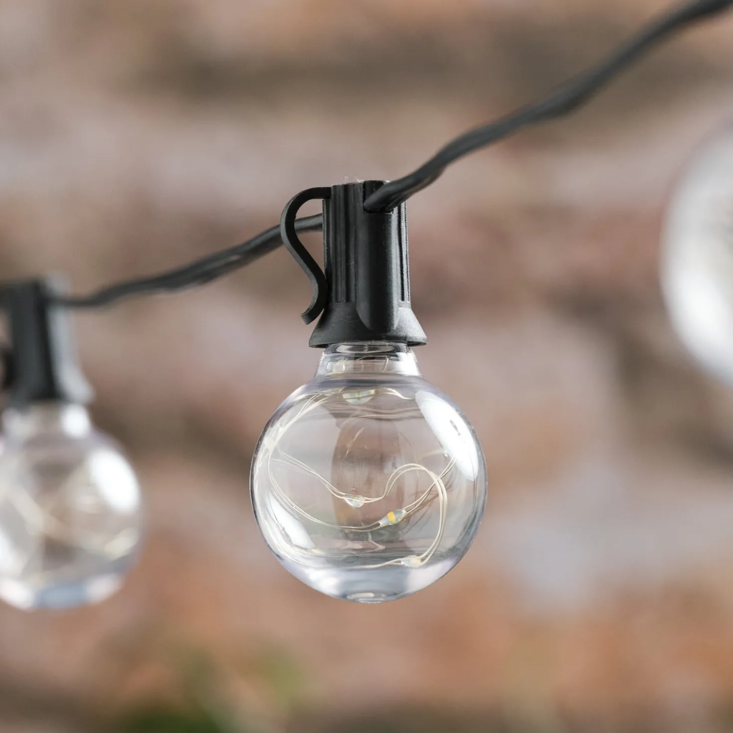 Solar-Lichterkette mit 10 transparenten warmweißen Mikro-LED-Lämpchen