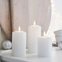 TruGlow® LED Kerzen Echtwachs Trio weiß