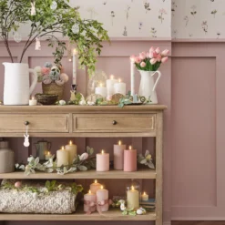 TruGlow® LED Kerzen Echtwachs Trio rosa mit Fernbedienung