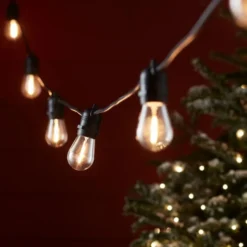 Ultimate Connect 20m 40er LED Lichterkette Glühbirnen warmweiß koppelbar schwarzes Kabel