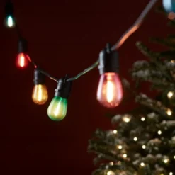 Ultimate Connect 10m 20er LED Lichterkette Glühbirnen bunt koppelbar schwarzes Kabel