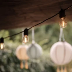 Ultimate Connect 65m 130er LED Lichterkette Glühbirnen warmweiß koppelbar schwarzes Kabel