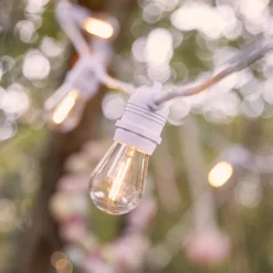 Ultimate Connect 50m 100er LED Lichterkette Glühbirnen warmweiß koppelbar weißes Kabel