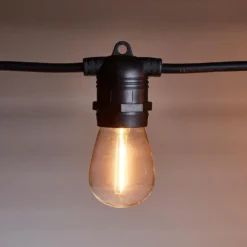 Ultimate Connect 25m 50er LED Lichterkette Glühbirnen warmweiß koppelbar schwarzes Kabel