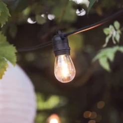 Ultimate Connect 45m 90er LED Lichterkette Glühbirnen warmweiß koppelbar schwarzes Kabel