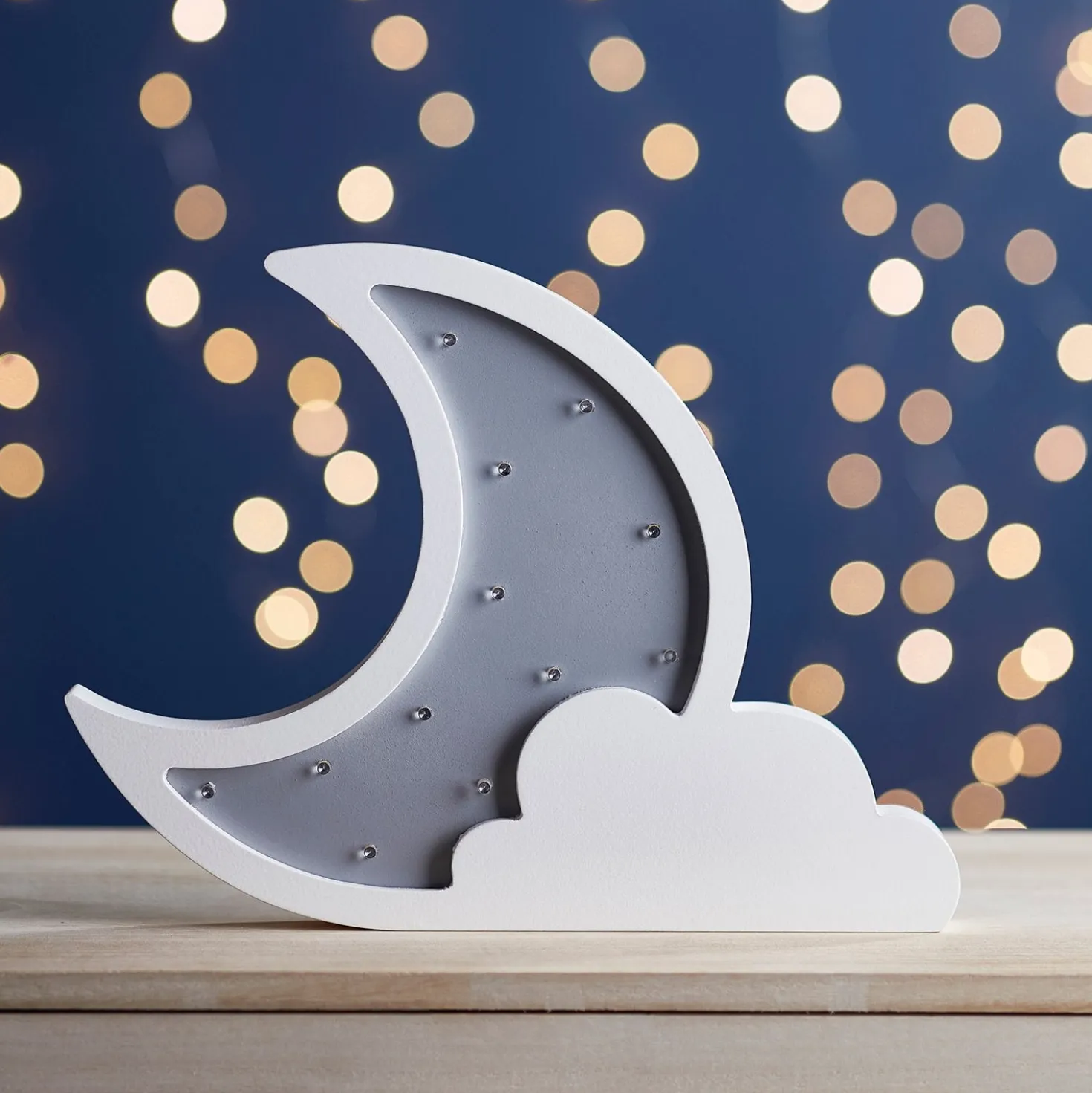 Wolke & Mond Wandlampe aus Holz