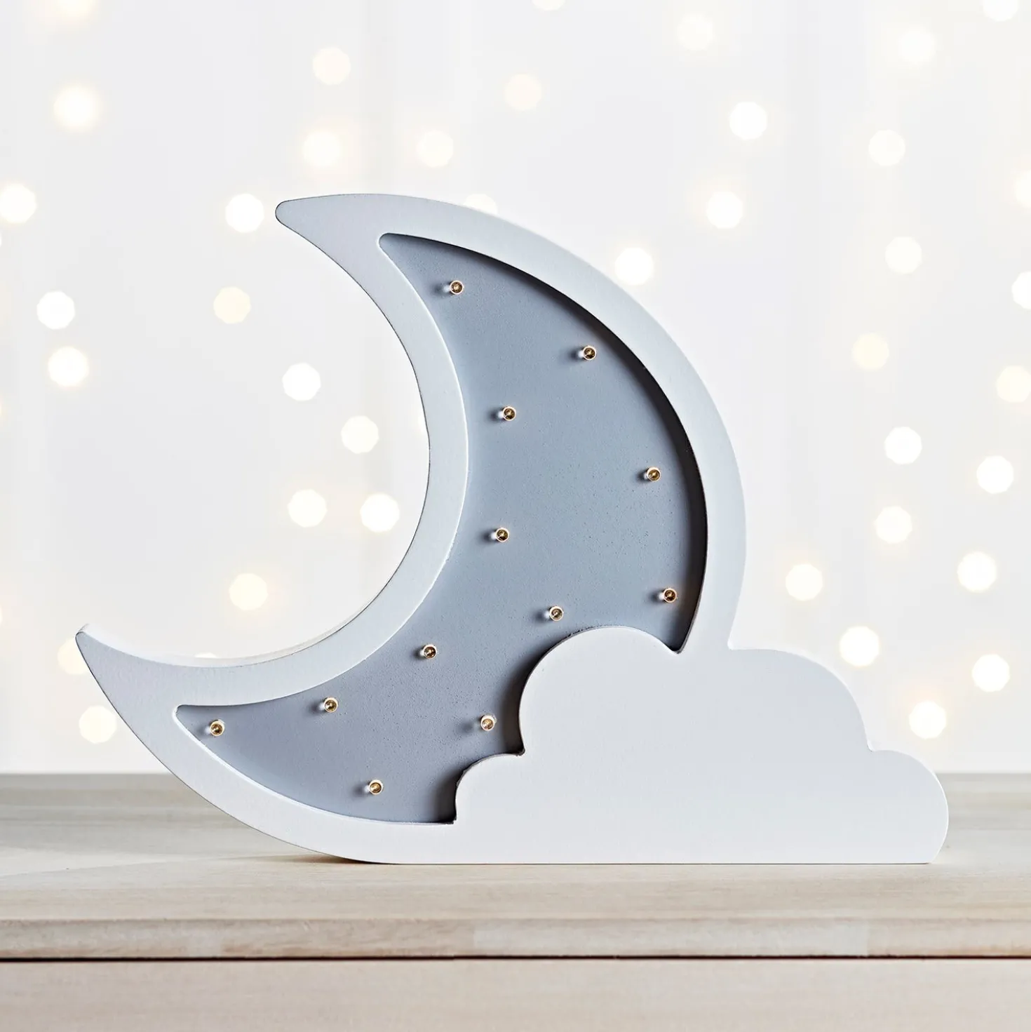 Wolke & Mond Wandlampe aus Holz