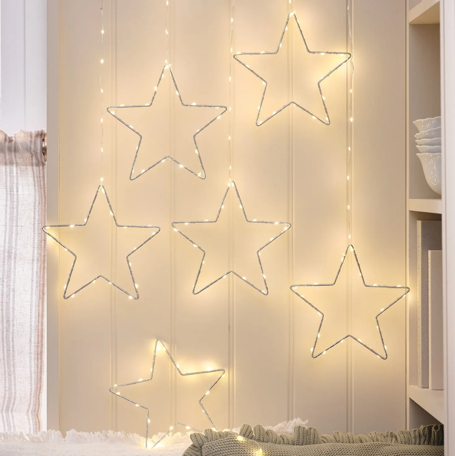2 x 3er Set LED Sterne außen